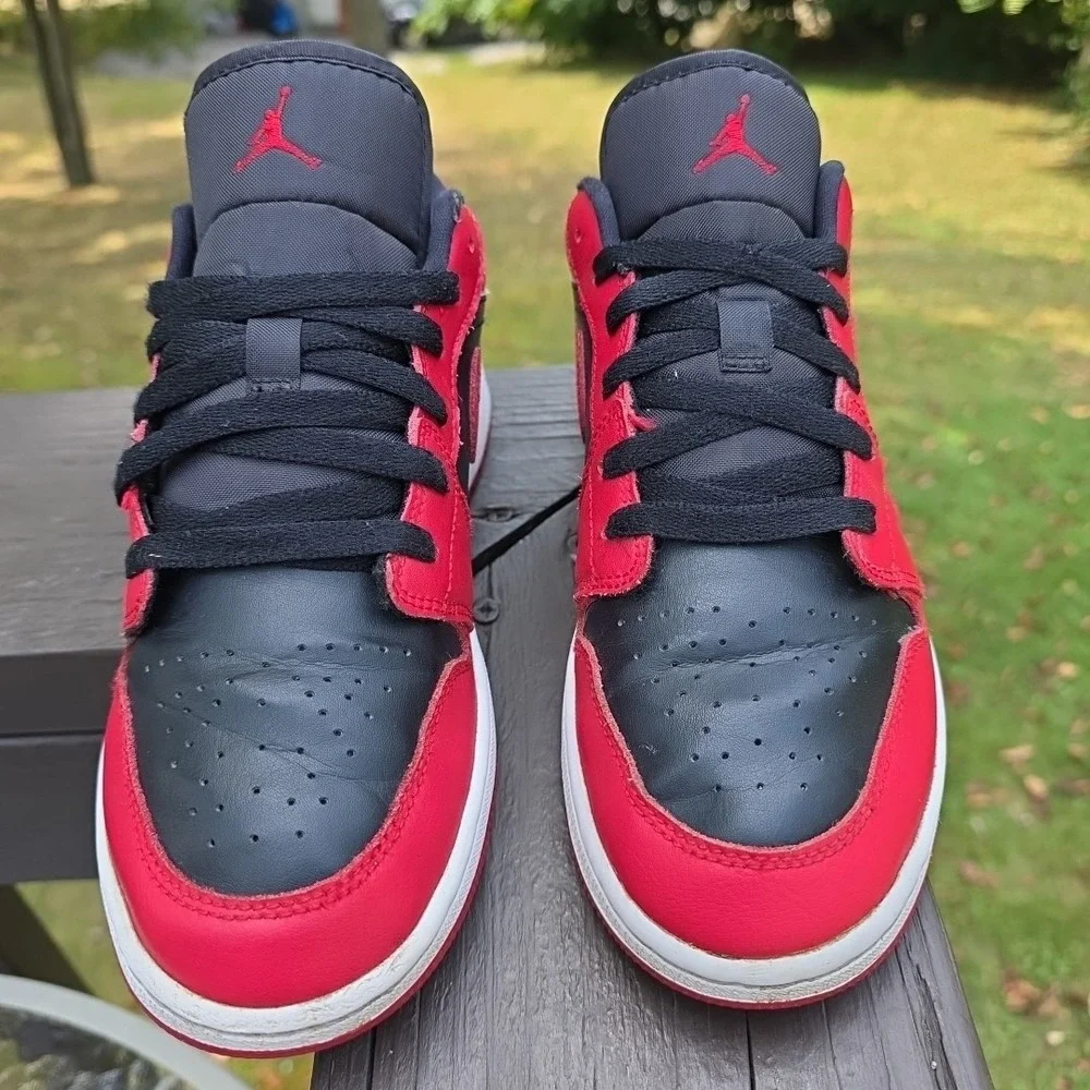 Air Jordan 1 Low‎ - Reverse Bred (553558-606) Gym Red Black Authentic DS Size 6